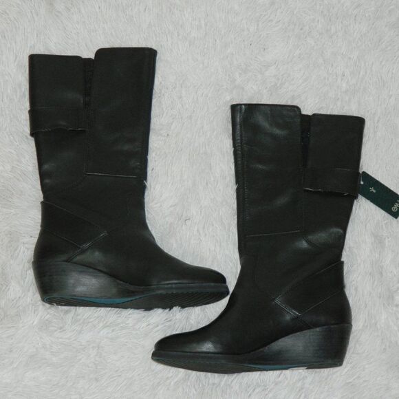 Emu Boots Black Leather Tall Style Allira Boots Size 7 - Picture 10 of 13
